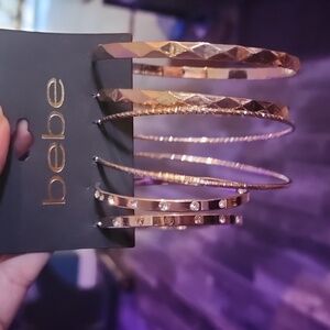 bebe gold plated hoop earrings (3)